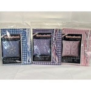 Vtg McNeill Chicken Scratch‎ (Snowflaking) 12x12” Pillow Kit 1983 NOS Lot Of 3